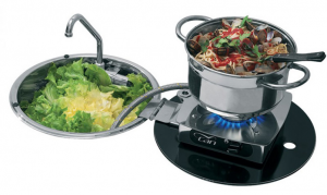 LC1701,can,フラップバーナーシンク,コンビシンク,ガラスカバー付き1バーナーシンク,流し,一口コンロ,